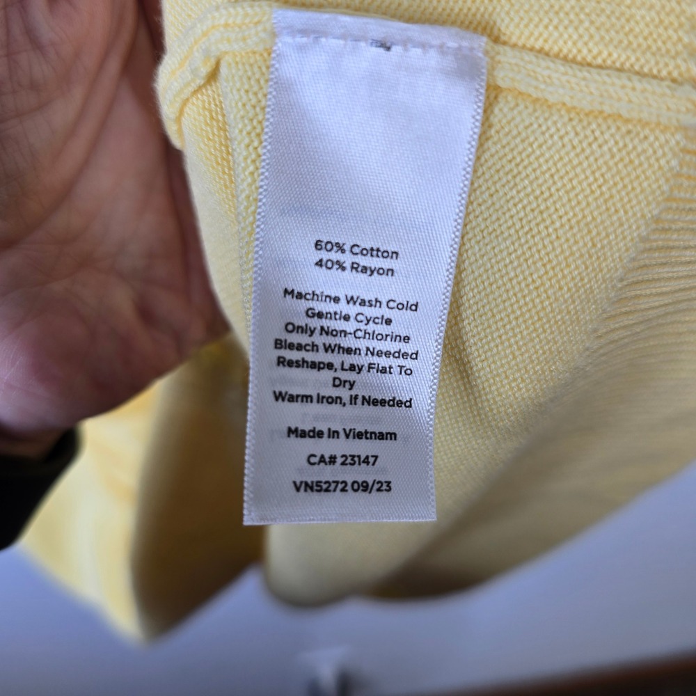 Talbots Plus Size 2x Yellow Button Front Cardigan… - image 5